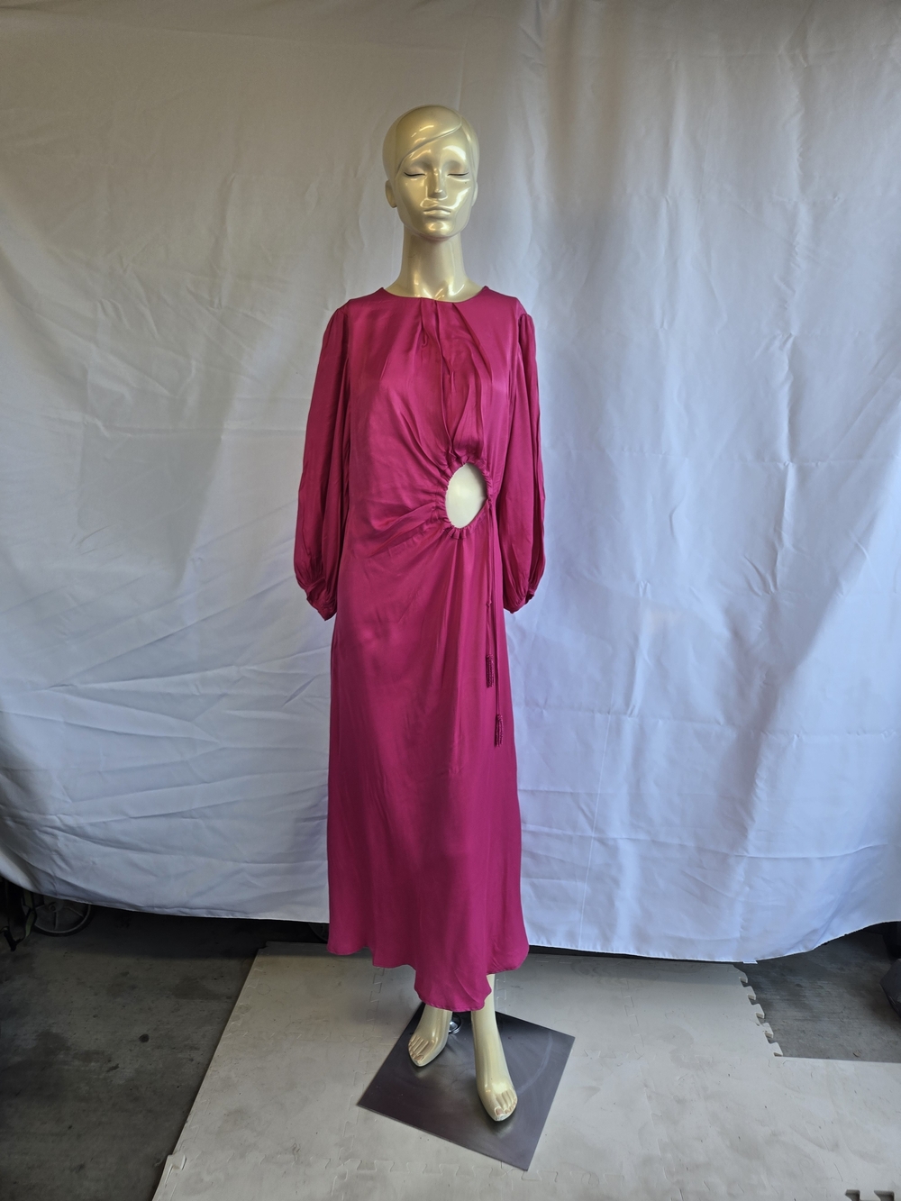 FARM Women's Fuchsia Cutout Midi Dress